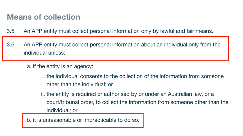 Australian Privacy Principle
